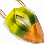 GRADIENT GREEN & ORANGE PENDANT NECKLACE