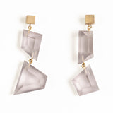 METHACRYLATE  EARRINGS TAUPE