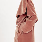 PLAIN NUDE VELVET LAPEL COAT