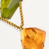 DOUBLE STONE ORANGE & GRADIENT GREEN NECKLACE