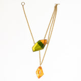 DOUBLE STONE ORANGE & GRADIENT GREEN NECKLACE