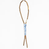 BRASS AND METHACRYLATE BLUE STONES NECKLACE