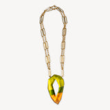 GRADIENT GREEN & ORANGE PENDANT NECKLACE
