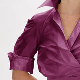 TAFFETA BLOUSE CERISE